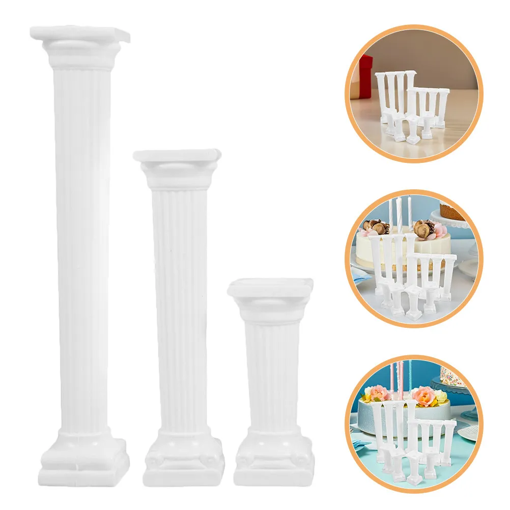 24Pcs Roman Column Cake Pillars for Tiered Cakes Elegant Vintage Design Cake Support Stands Wedding Birthday Anniversary Display