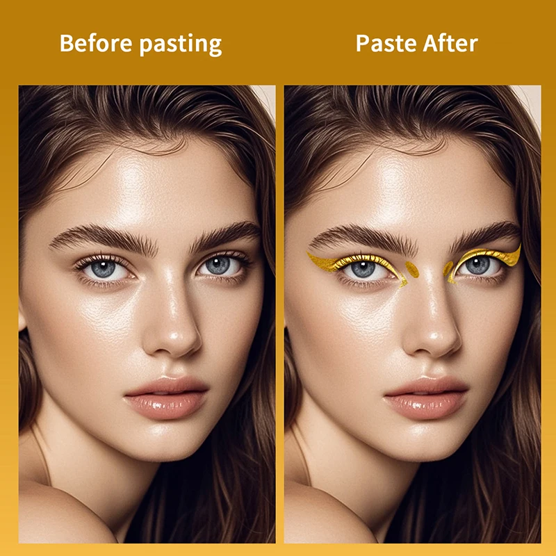 ملصقات لامعة لمهرجان الموسيقى والحفلات، وشم كحل الوجه، وشم فلاش ذهبي مؤقت، شارات مكياج مقاومة للماء للفتيات #4
