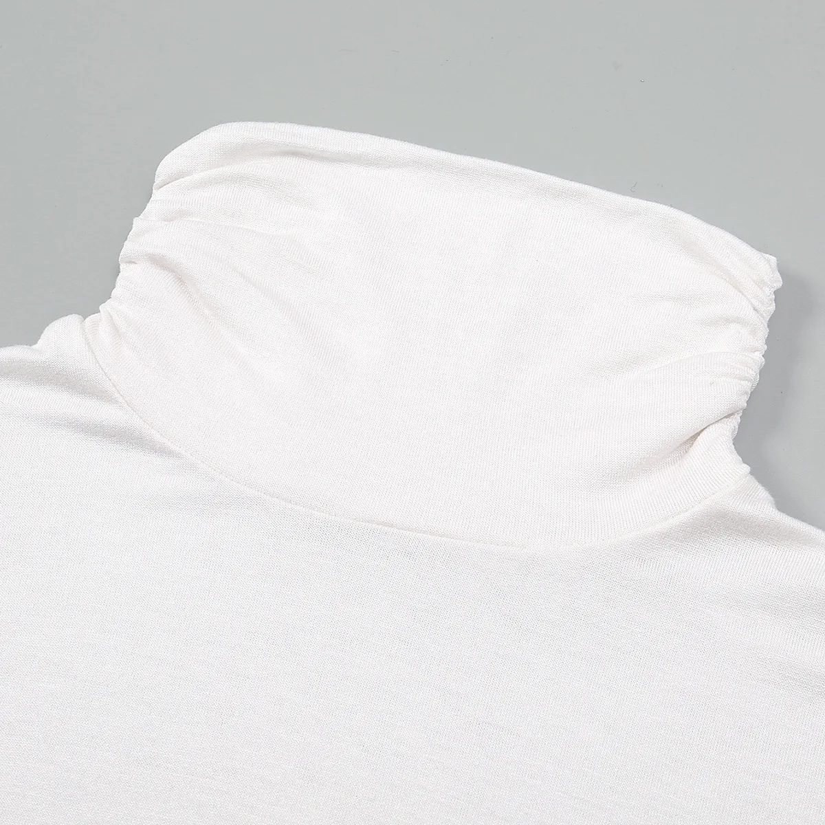 وشاح دافئ صديق للبشرة لحماية الرقبة بلون سادة وياقة وهمية من القطن المرسيريزد متعددة الاستخدامات بالإضافة إلى مجموعة من الياقة المزيفة المطوية #4