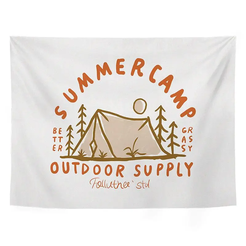 VIKAMA Color Sketches Cat Dog Sun Tapestry, HD Wear-Resistant Background Cloth for Playful Living Room Home Decor
