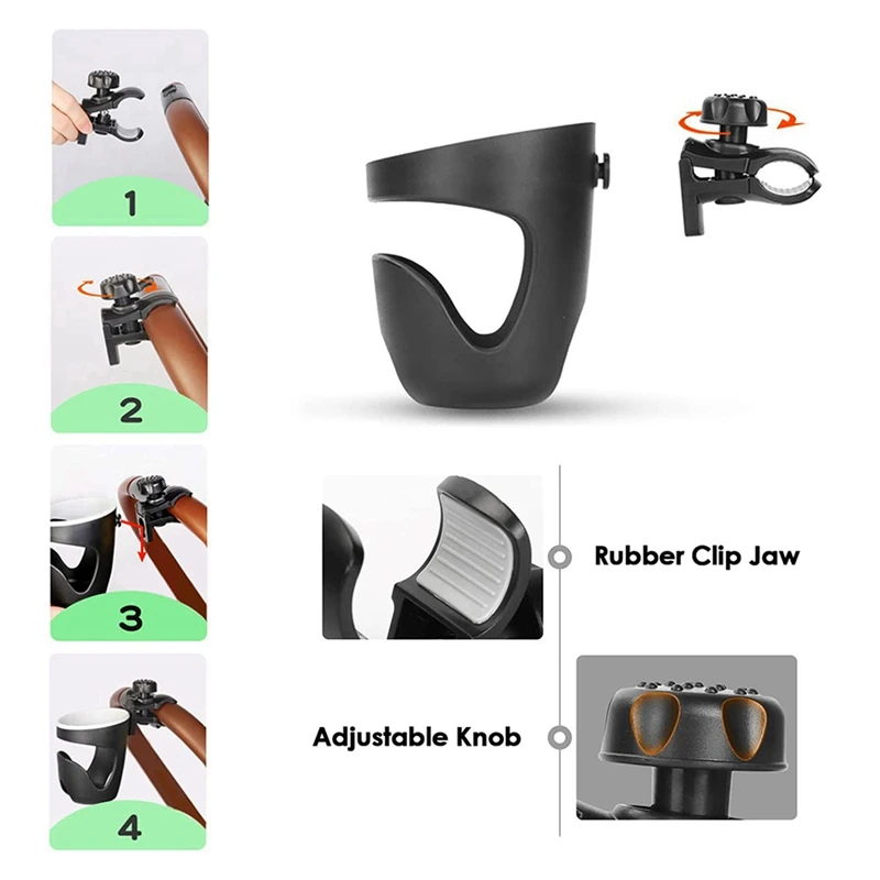 Boat Rail Cup Holder Universal Drinks Holders 360 Degree Rotation Adjustable Clamp Boat Drink Holder,2Pcs