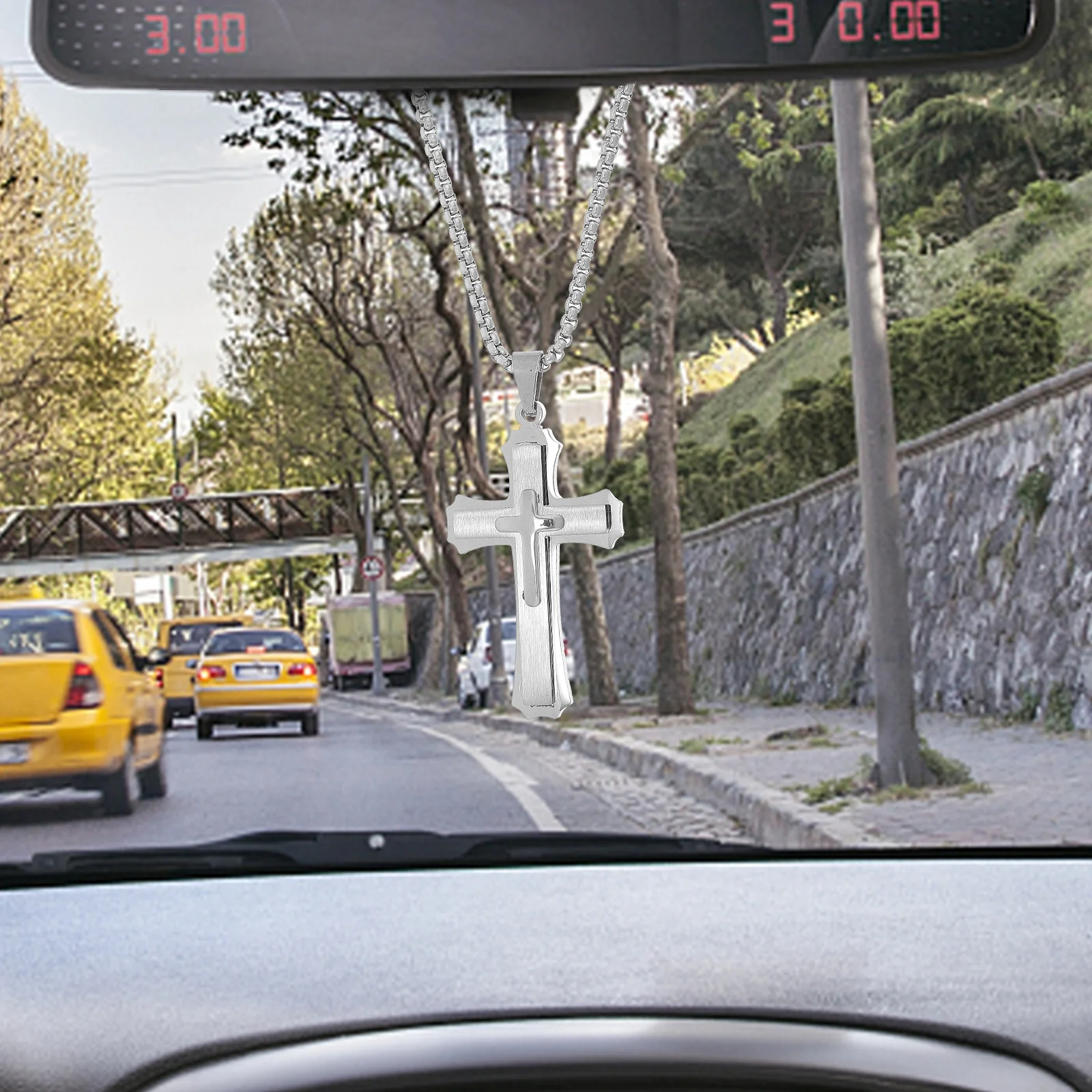 

Ornaments Car Hanging Charm Cross Accessories Adorable Automobile Rearview Mirror Pendant Accessory