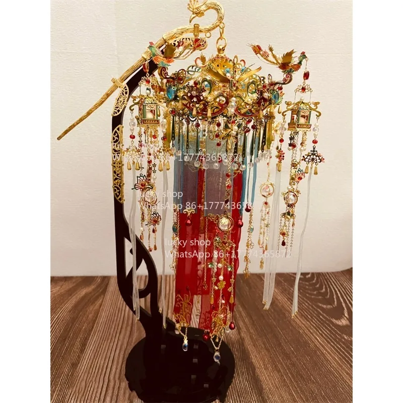 Chinese Style Classical and Beautiful Gauze Lantern Making Kit, Metal Assembled Model Ornament