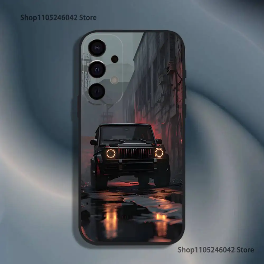 حافظة هاتف سامسونج M-Mer-ced-es-S G لهاتف سامسونج S25، S24، S21، S22، S23، S30، Ultra، S20، Plus، Fe، Lite، 5G غطاء أسود