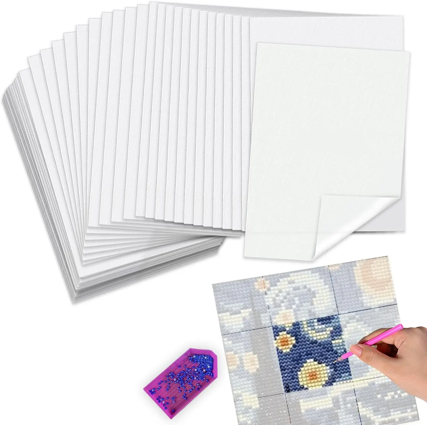 

200pcs Diamond Painting Release Paper 15x10cm Double-Sided Non-Stick for Diamond Art Cover Replacement