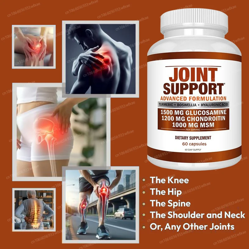 

Nutrition Glucosamine Chondroitin Turmeric MSM - Joint Support Supplement Pain Relief for Bones, Back, Knees, Hands Health