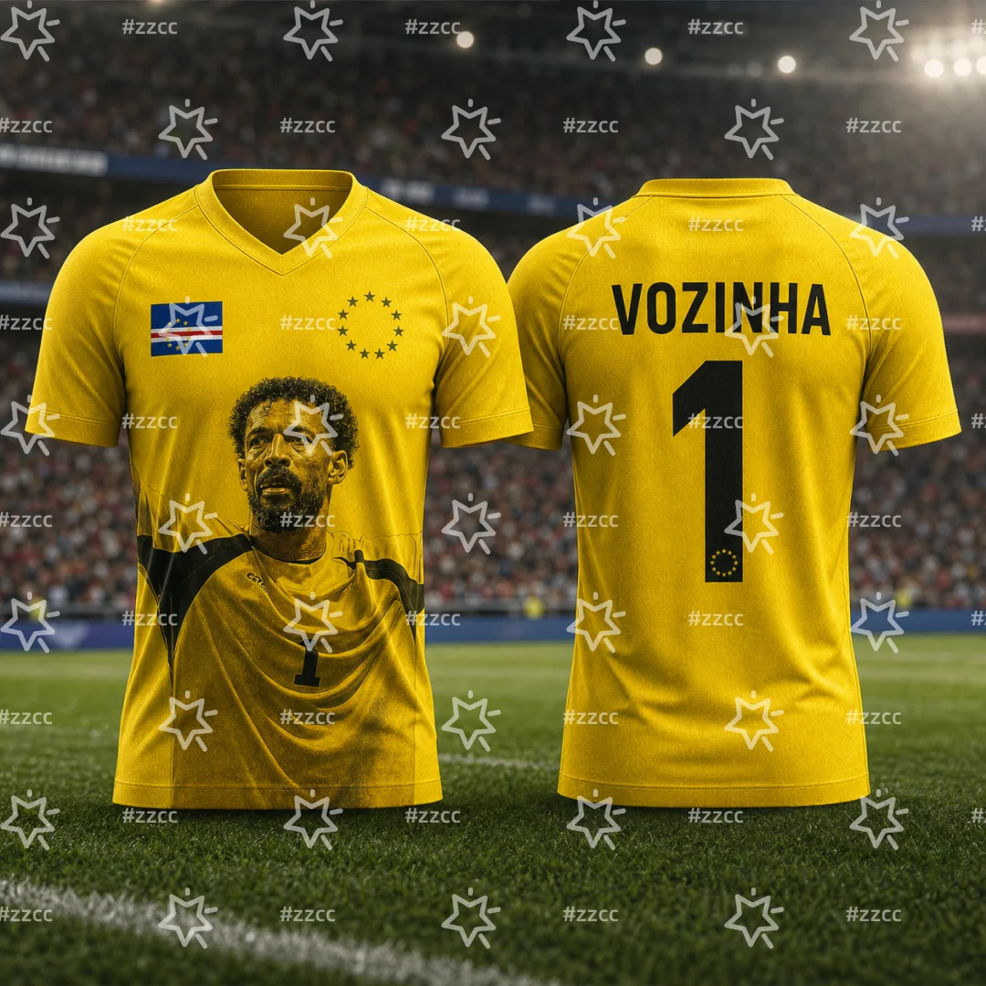 Camiseta de Fútbol de Portuguésa de Cabo Verde 2026, Vozinha No.1, para Hombre, Niño y Mujer, Estilo Y2K, Ropa Deportiva de Verano ﻿