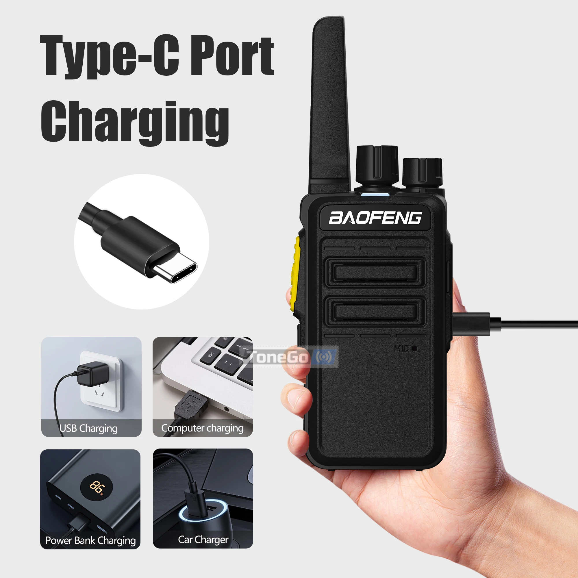 Baofeng BD-V12A جهاز اتصال لاسلكي صغير AR-12 للحد من الضوضاء نسخة لاسلكية تردد نوع-C شاحن V12-A لحم الخنزير اتجاهين راديو الصيد