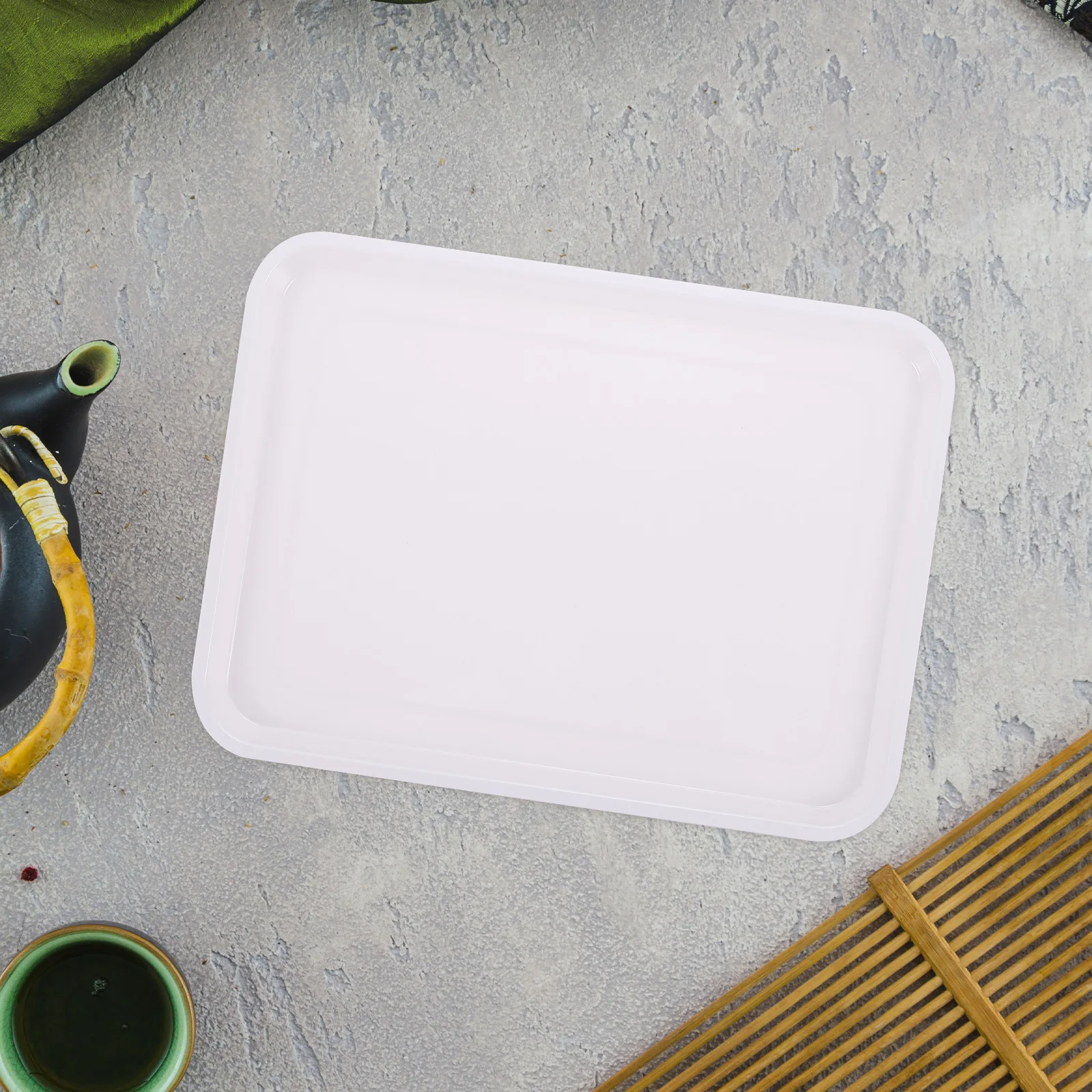 

Portable White Tray Premium Material Craft Organizer for Kindergarten Activities Food Serving Storage Plastic Tray