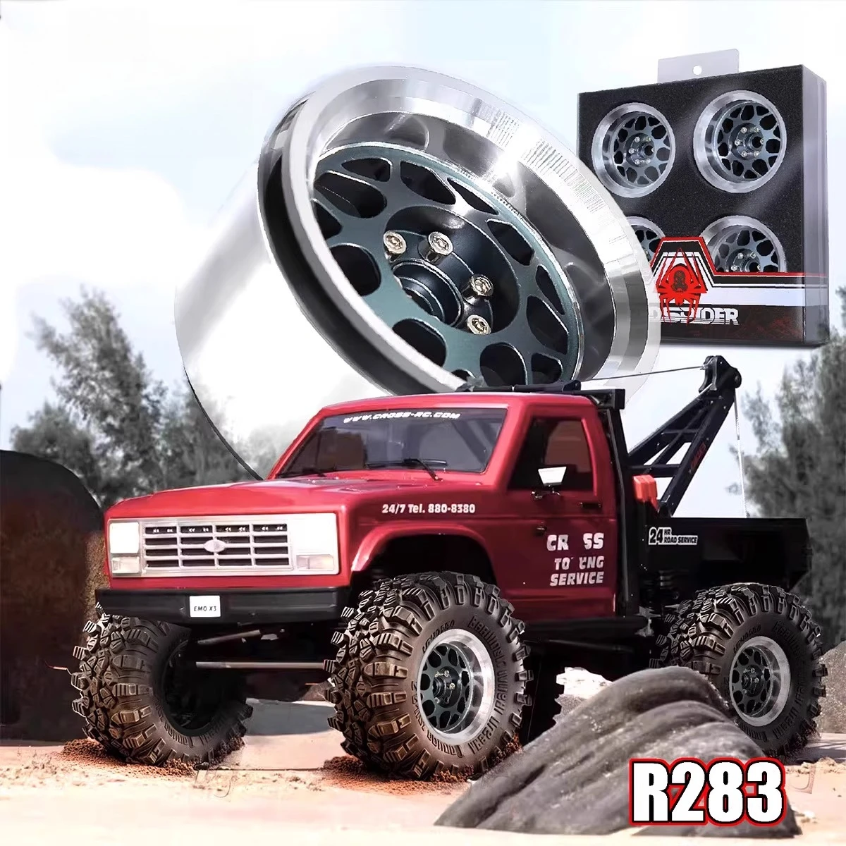 Akcesoria do tuningu piast kół metalowych 2,2 cala do RC Off-road Vehicle 1/8 KM Thor Tank CROSSRC R283