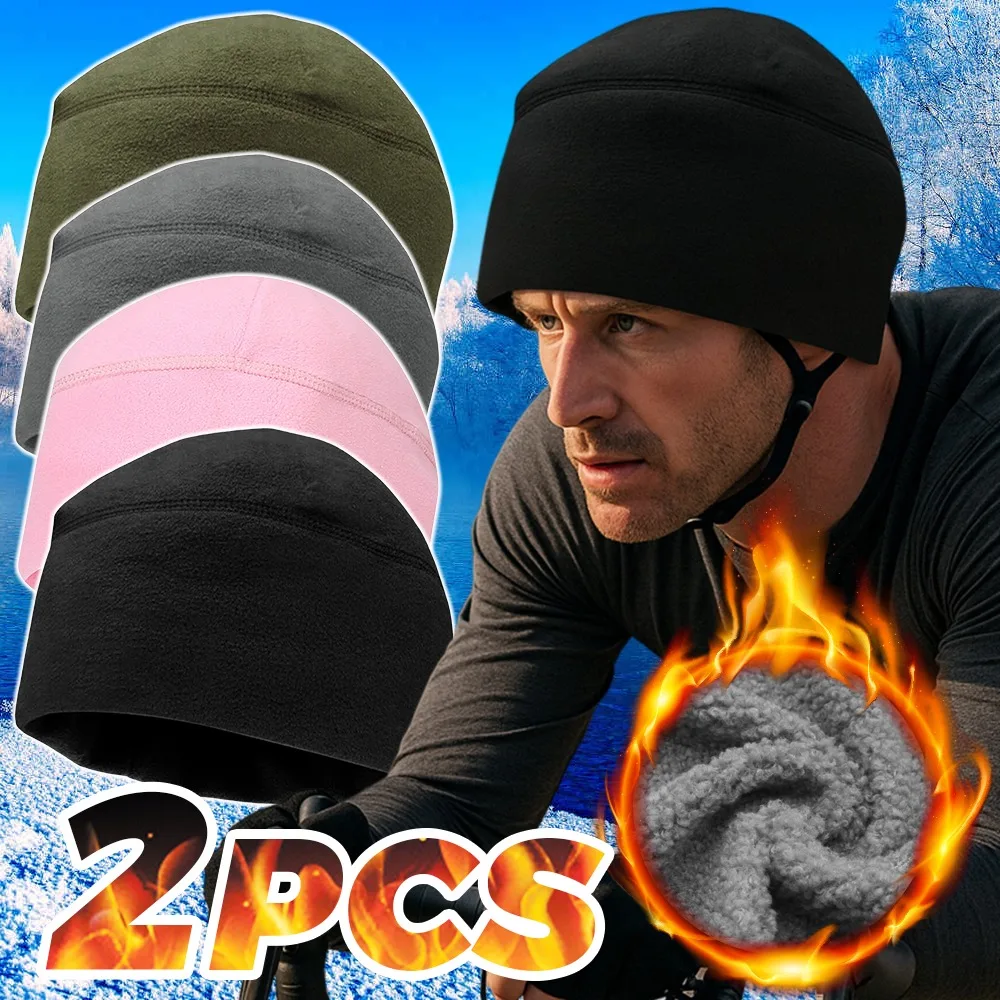 

Winter Motorcycle Beanie Hat Men Fleece Ear Protection Warm Cap Windproof Cycling High Brim Outdoor Sports Bike Thermal Headwear