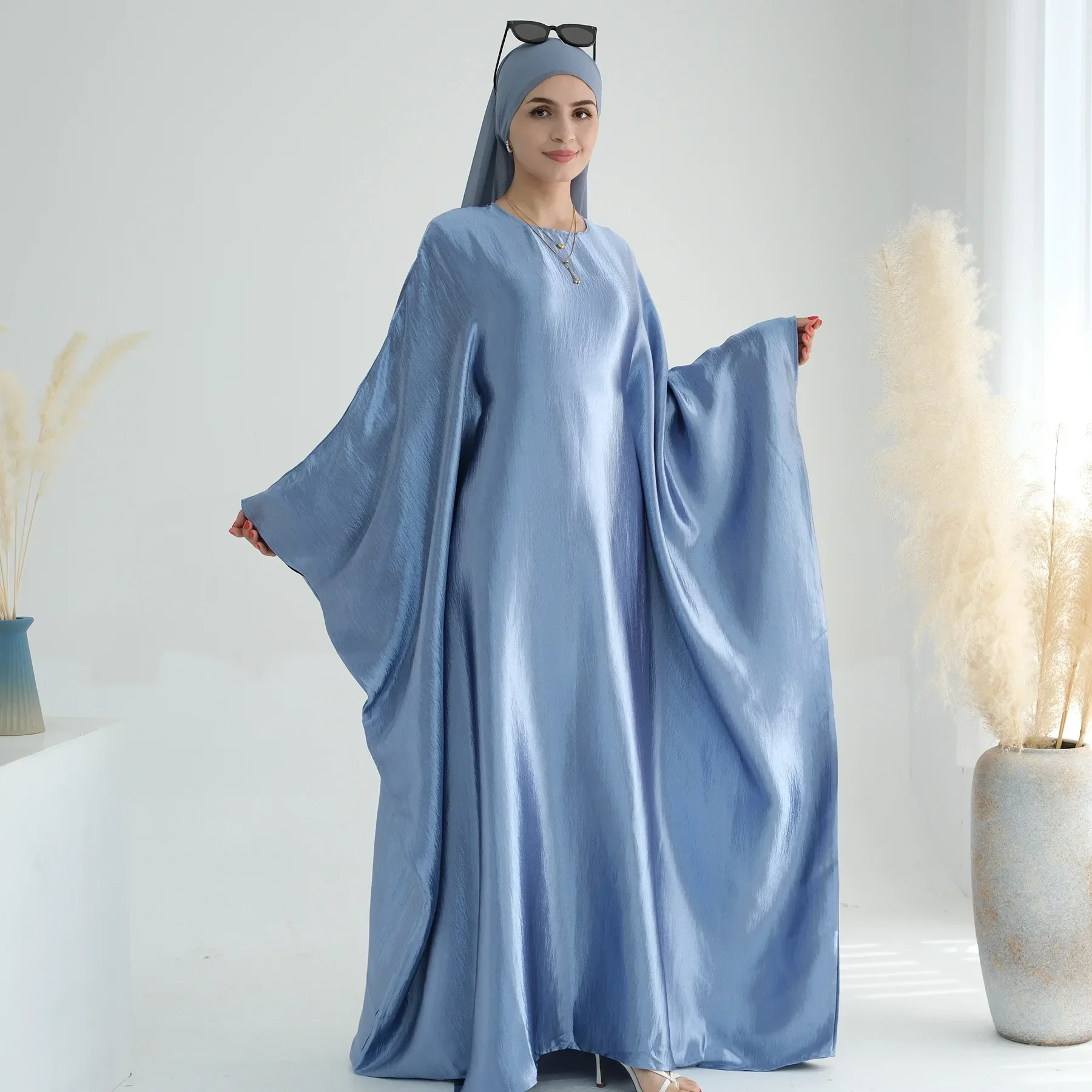 Novo brilhante abayas para mulheres eid vestido de festa muçulmano dubai abaya turquia kaftan djellaba marocain kebaya islam jalabiya oração robe