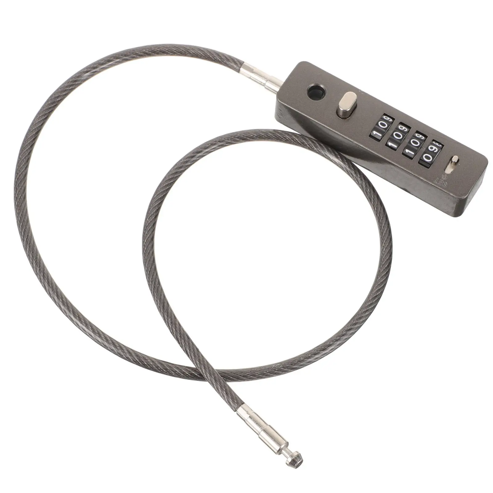 4-Digit Combination Cable Lock Zinc Alloy Portable for Luggage Bicycles Helmets Adjustable Anti Theft Wire Lock