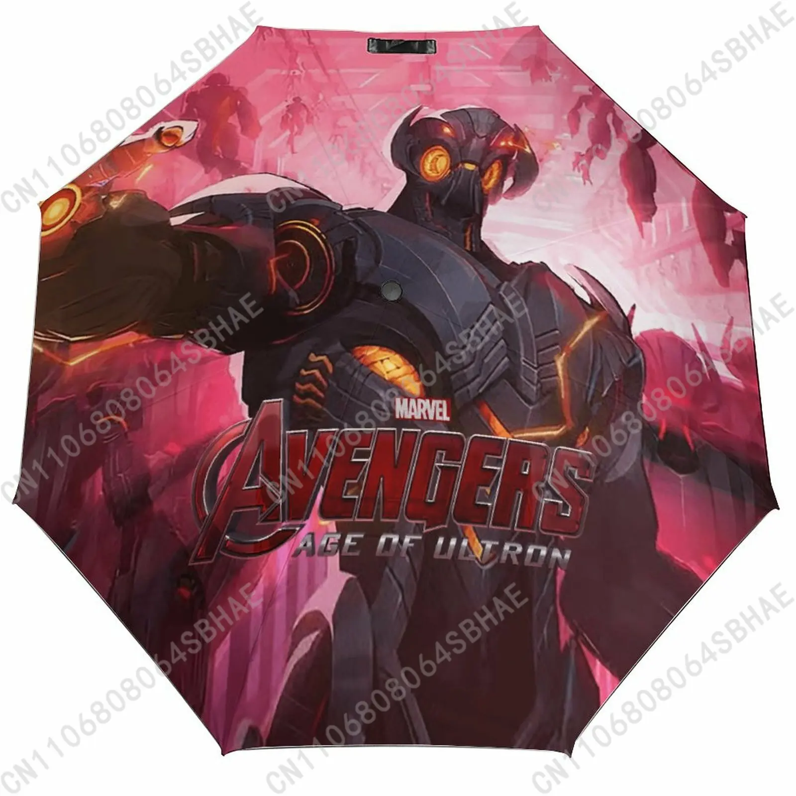 

Marvel Ultron Automatic Foldable Umbrella One Button Umbrella with Black Coating Umbrella with Matching Pouch Cosplay