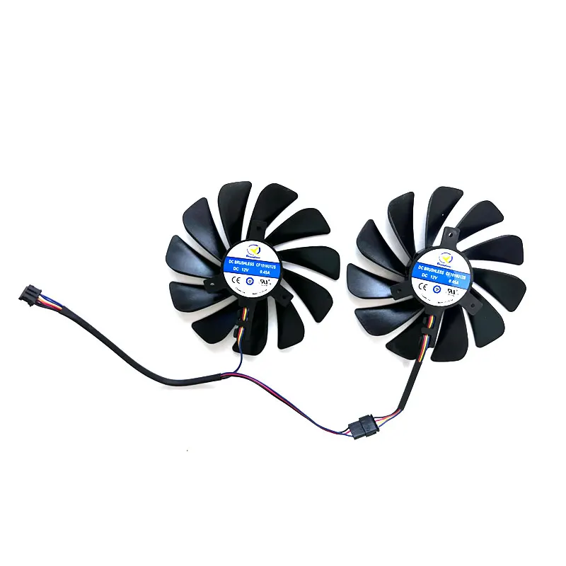 2 fans brand new for XFX Radeon RX580 588 590 GME 8GB Black Wolf Black Wolf version graphics card replacement fan CF1010U12S