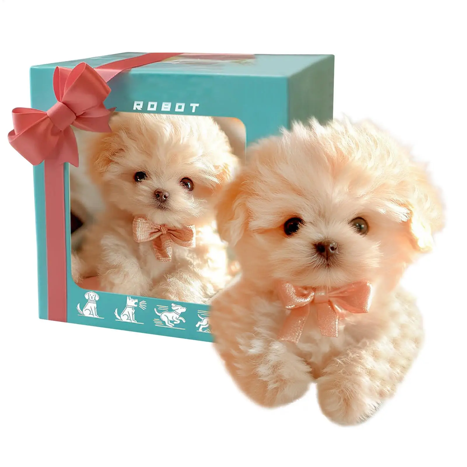 Robot Puppy Realistic Walkable dog dolls Sitting Barking Robotic Pet Dogs Interactive Stuffed Robotic Puppy Animal Toy for child