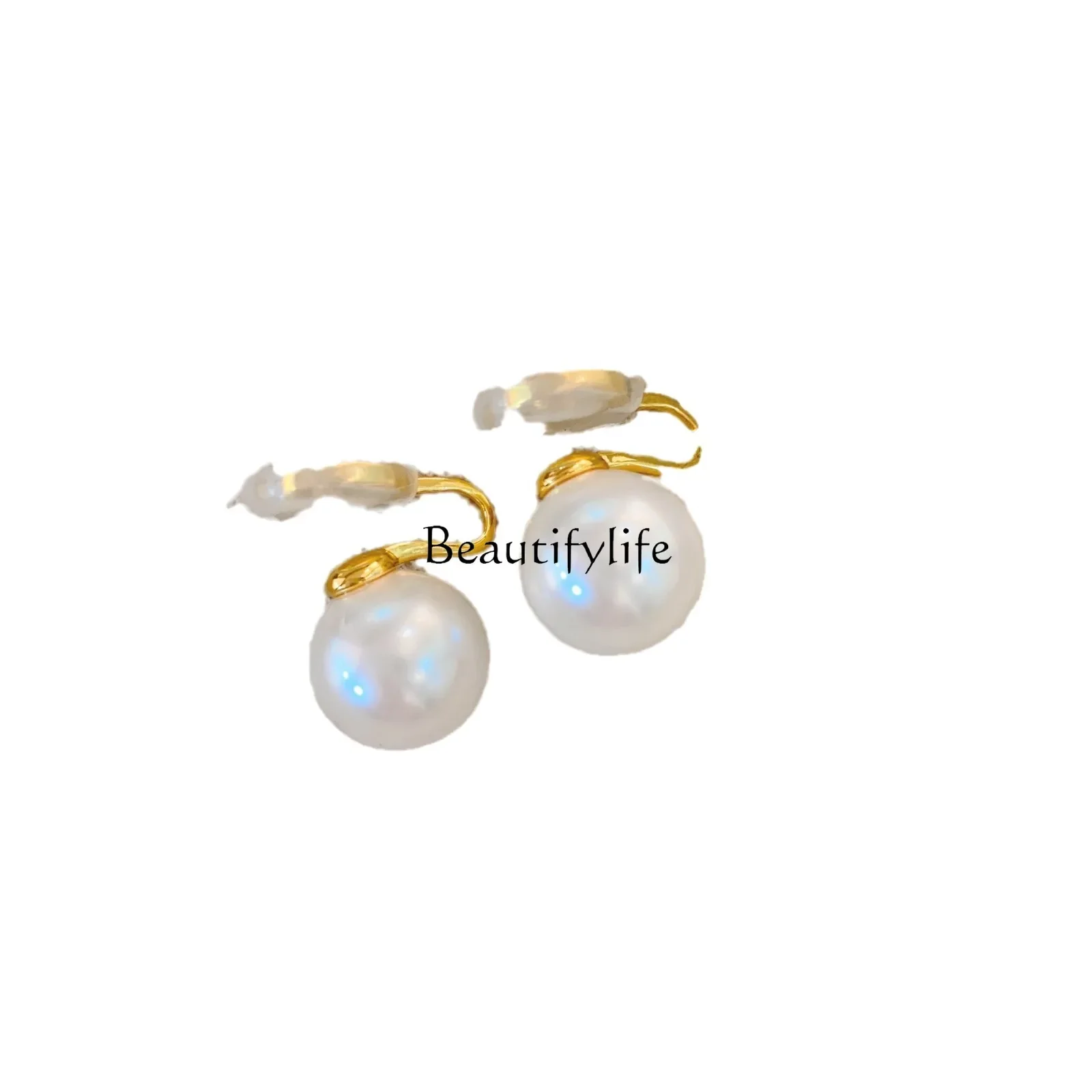 

Pearl ear clips without ear piercings, light luxury, niche design sense, advanced sense