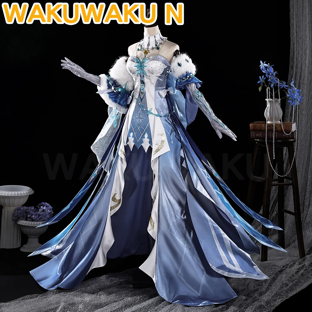 【Versandbereit】Anastasya Snezhnaya Cosplay-Kostüm, Spiel Genshin Impact, Größe S-3XL, WakuWaku The Tsaritsa Cryo Archon, Plus Size.