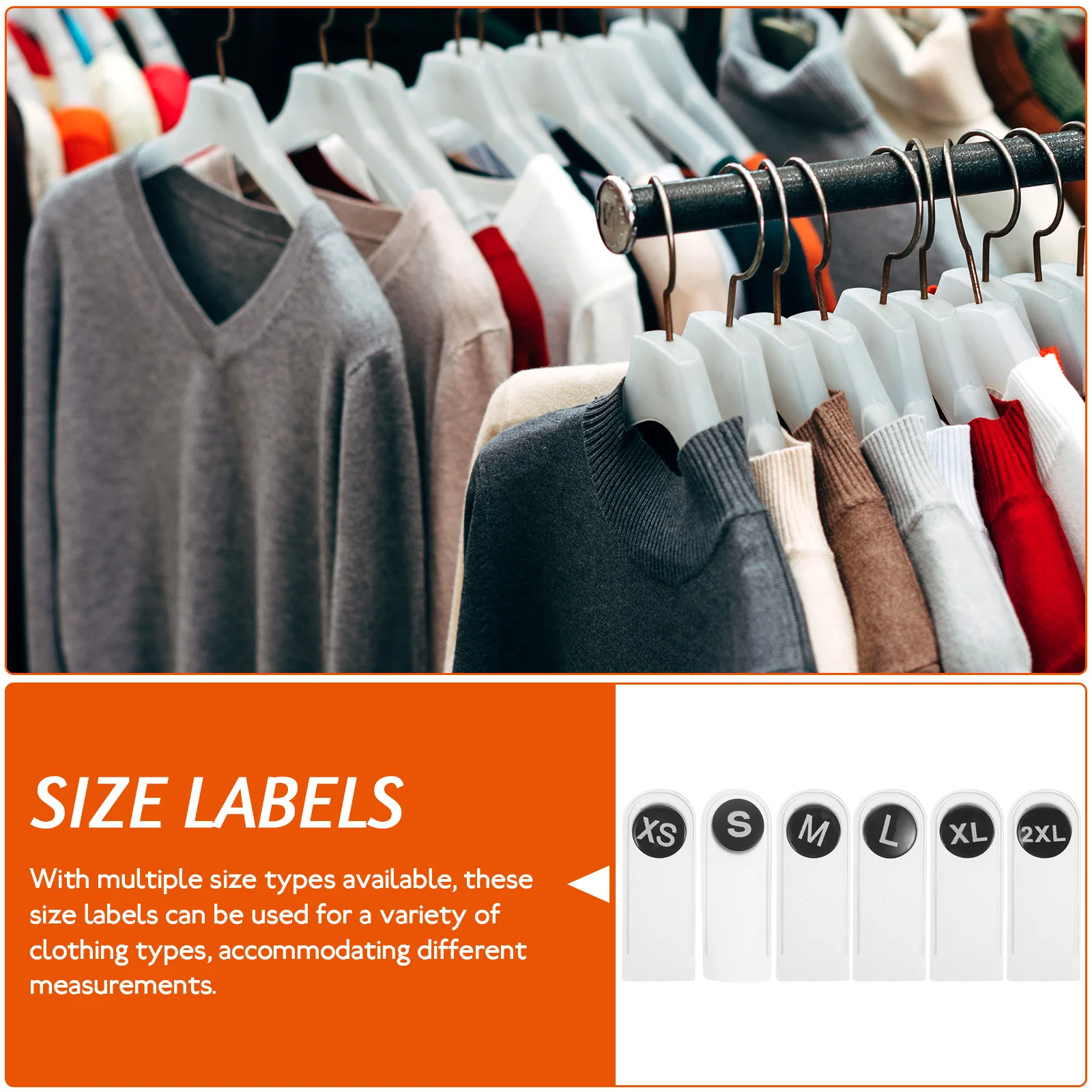 

60 Pcs Clothing Size Label Shirt Stickers Clothes Tags Labels Sewing Embossed for