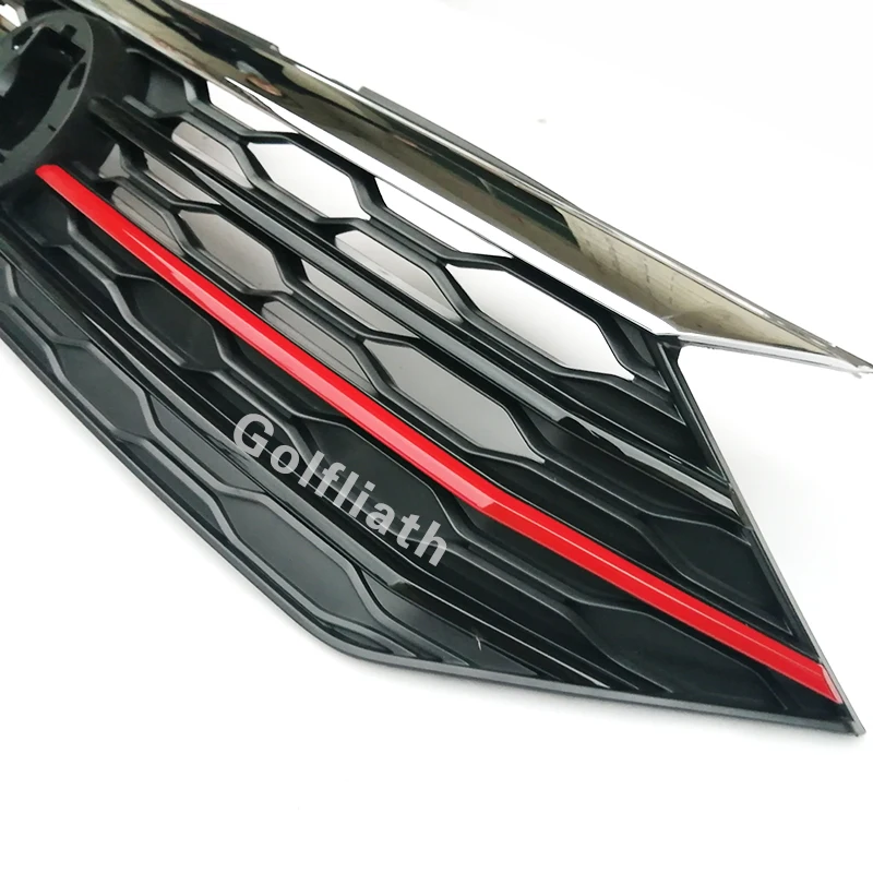 GLI Look ABS-Mittelgrill, vordere Stoßstange, oberer Grill, Wabengitter, Grills für Jetta MK7 2019, OEM 17A853653B