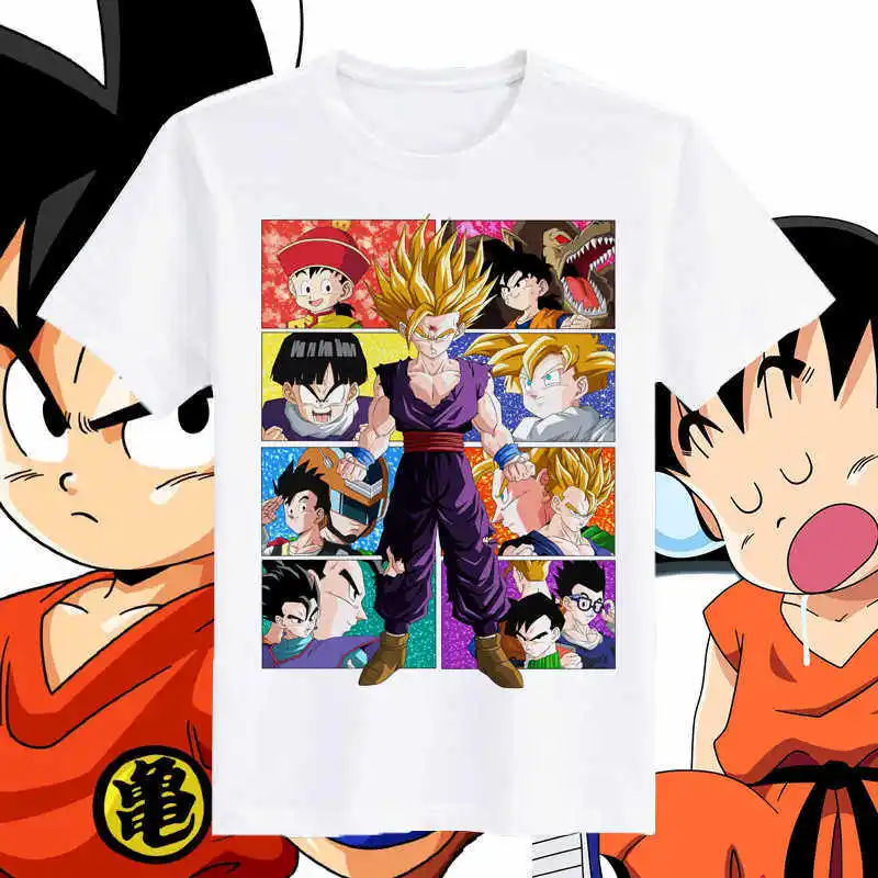 Camiseta de Verano 2026 Dragon Ball Z Gohan Super Saiyan 2 para Hombre, Gráfico, 100% Algodón, Talla Grande, Transpirable, Informal, Manga Corta