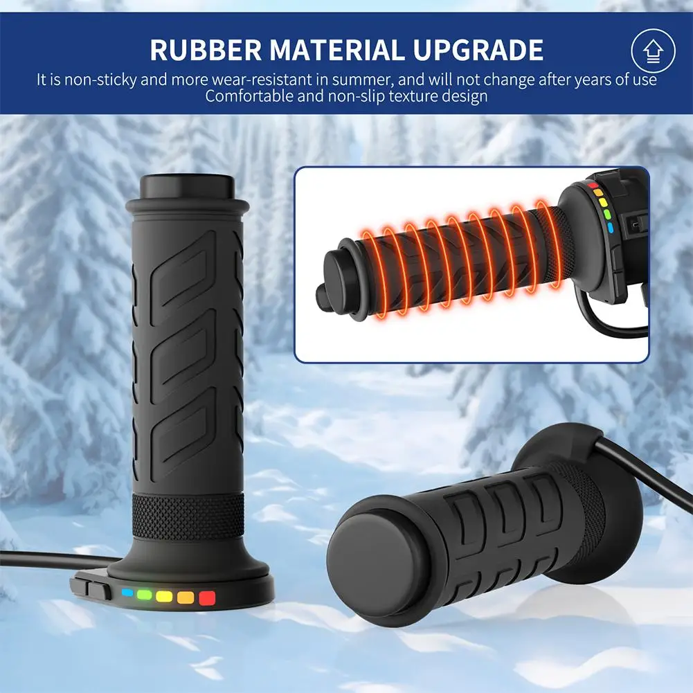 

Heated Grips Cover for Motorcycle, Handlebar Heater, 5 Gear Temperature with Memory Function, 12V K5Y4