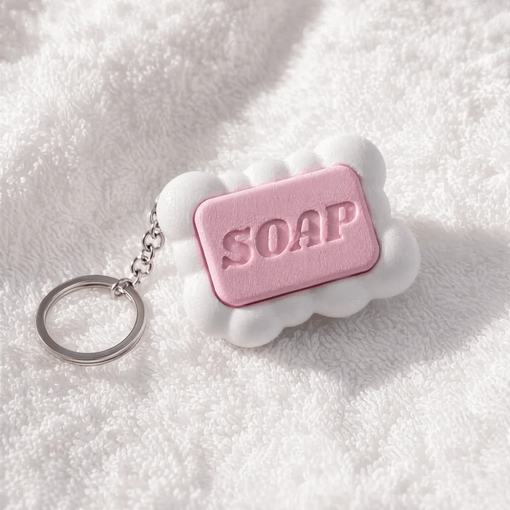 Press-Type Calming Keychain Keys Stress Relief Finger Button Anti-stress Pendant Soap Mechanical Keyboard Clicker Key Chain
