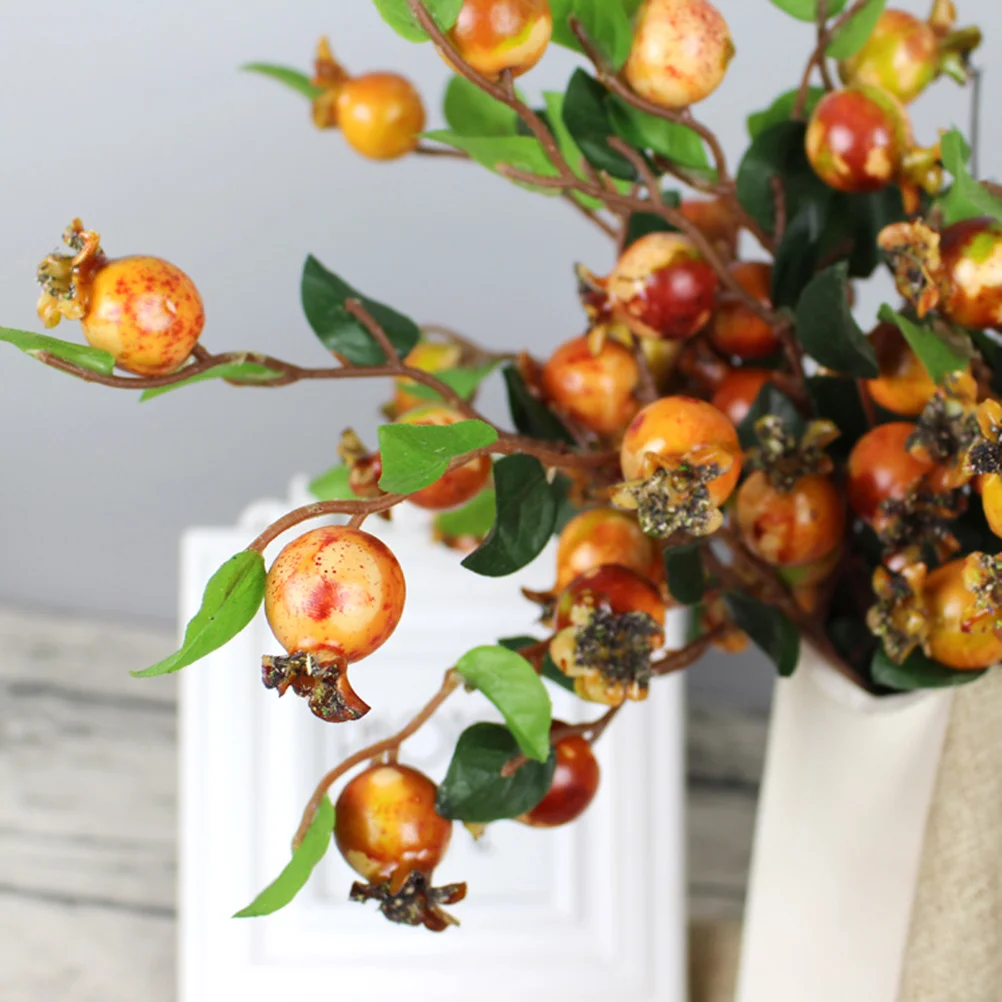

Group of 5 Artificial Rosehip Berries Shiny Glazed Finish Home Desk Table Decor Floral Accessories Christmas Holly
