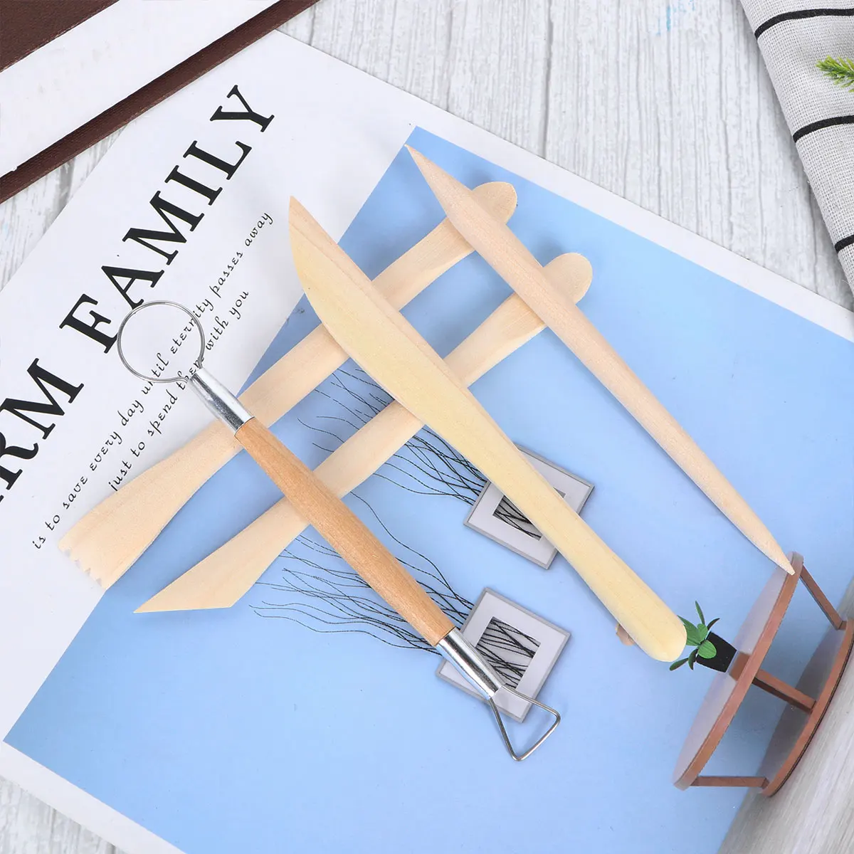 5pcs Plastic Clay Tools Sculpting Carving Pottery Tool Kit For Ceramics Modeling Smoothing Shaping Lightweight Durable Food