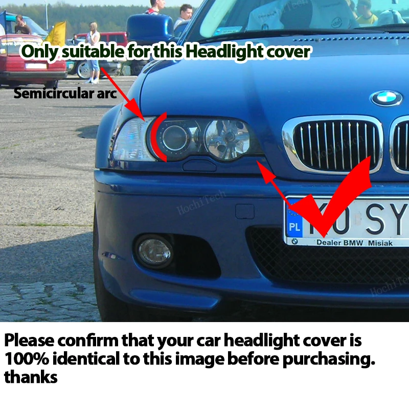 For BMW E46 Coupe Convertible 1999-2003 pre-facelift M3 2000-2006 Car Headlight Clear Lens Headlamp Clear Cover Auto Accessories