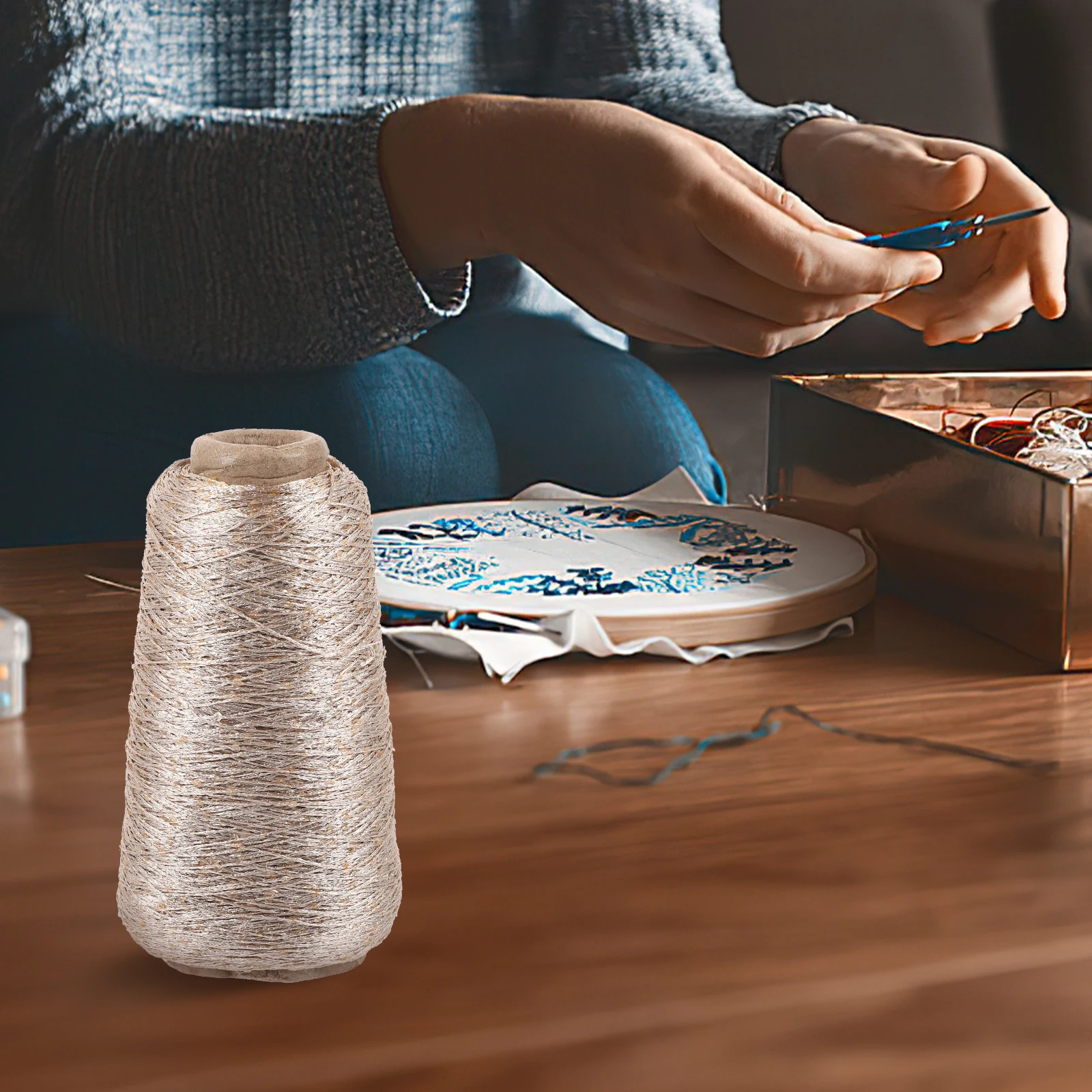 

100G Sparkly Glitter Cotton Yarn for Crochet Knitting Shiny Metallic Thread Craft DIY Accessories Balls