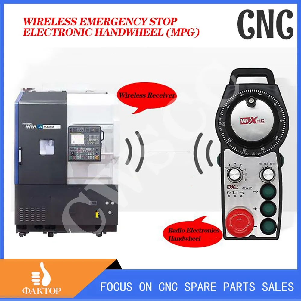 Imagem -02 - Cnc Manivela Gerador de Pulso Roda de Mão Eletrônica sem Fio Vertical Torneamento Pórtico Fresagem e Máquina Chata Usinagem Cento
