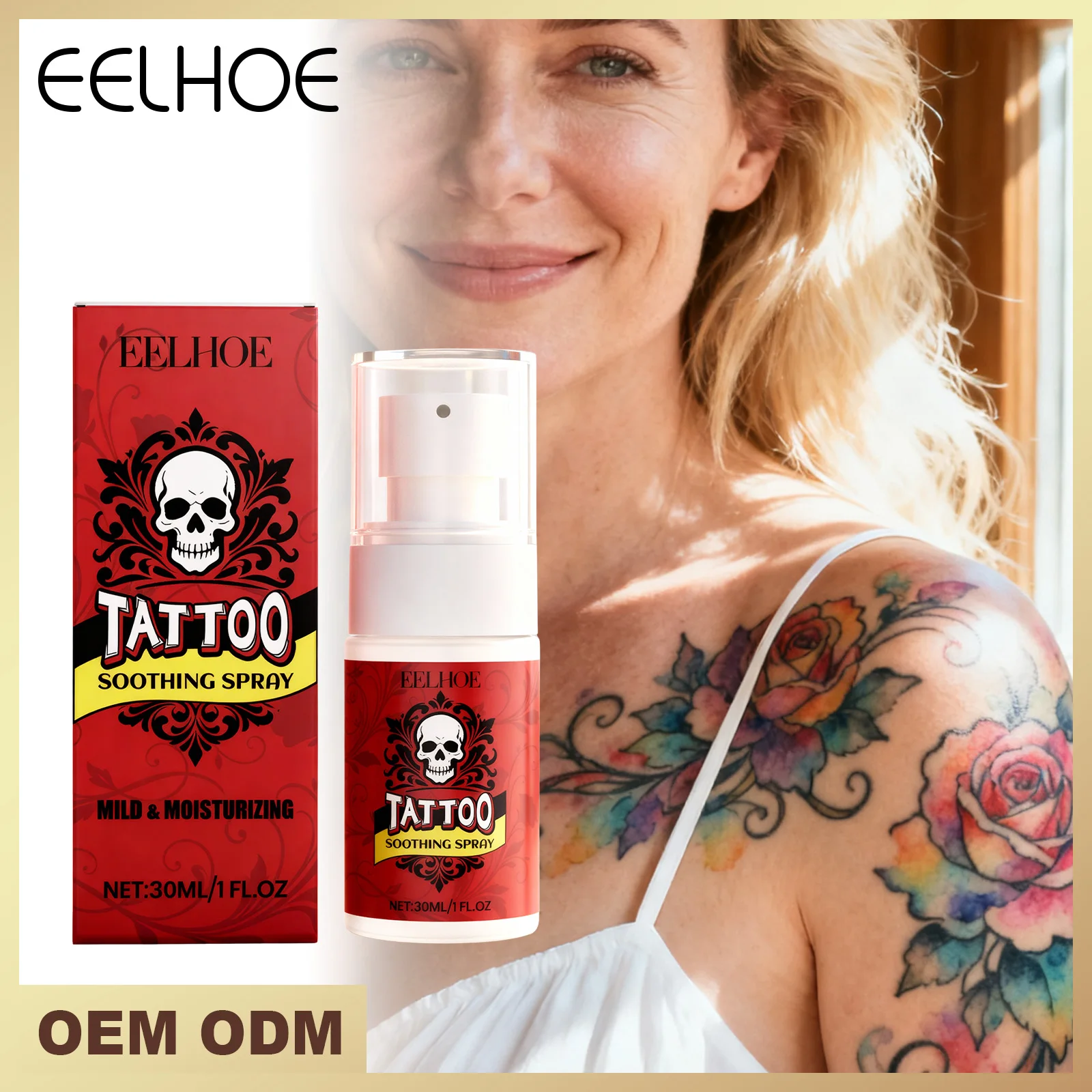 

Спрей для ухода за татуировками - нежный, увлажняющий и питательный спрей для свежей и увлажненной кожи после тату.