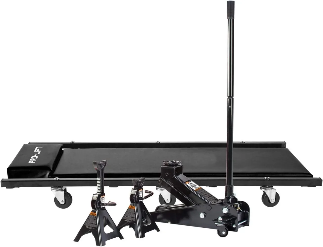 G-4630JSCB 3 Ton Heavy D uty Floor Jack/Jack Stands and Creeper Combo - Great for Service Garage Home Uses - Black