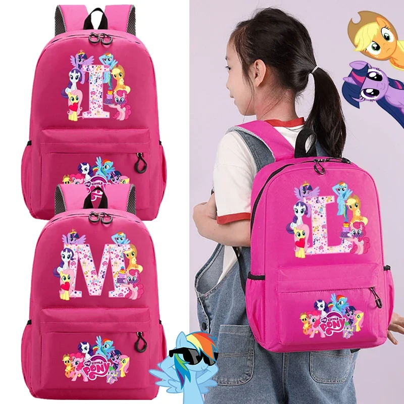 My Little Ponys Kids Anime Cute Backpack Children Cartoon Printed Schoolbag Girl Fashion Shoulders Bag Casual Knapsack Book Bags