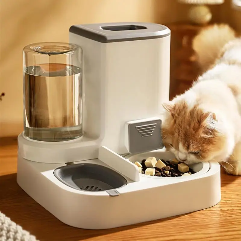 

Automatic Water Dispenser : 2 In 1 Pet Feeder And Waterer Large Capacity Cat Feeder Drinking Bowl Pet Feeding Drinker Water Bowl