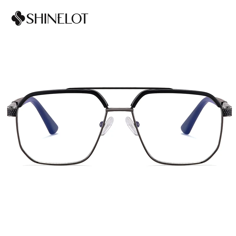 

97735 Medical Grade Men Double Bridge Eyeglasses Frame Radiation Protection Trendsetters Glasses Youth Male Durable Eyewear