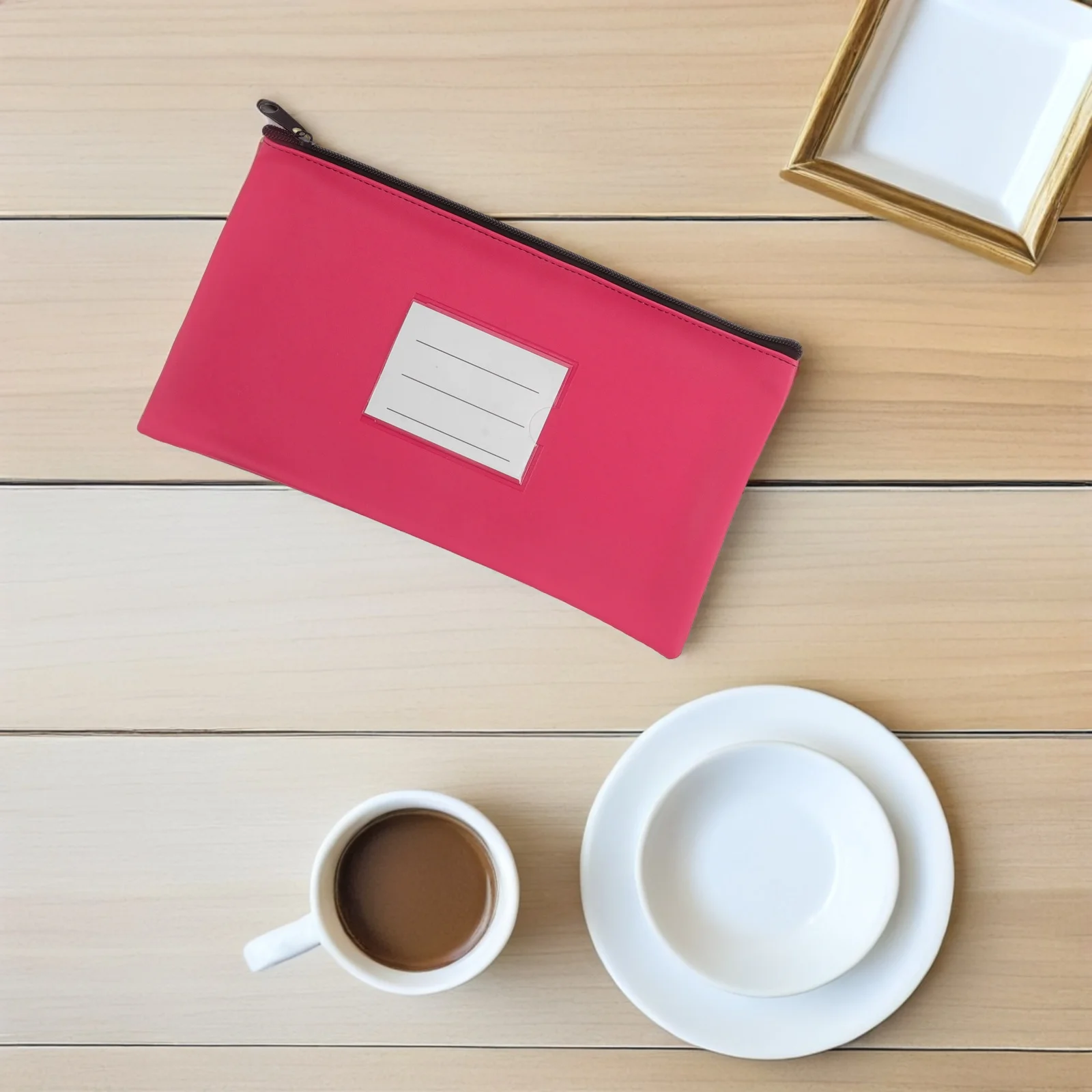 

5 Pcs Receipt Storage Bag Money Holders Zipper Cash Pouch Pu Bank for Deposit Organizer Change