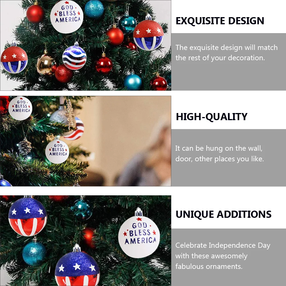 

12Pcs Hanging Ball Ornaments Independence Day Party Supplies Usa Festival Decoration Hanging Pendants Independence Day Hangings