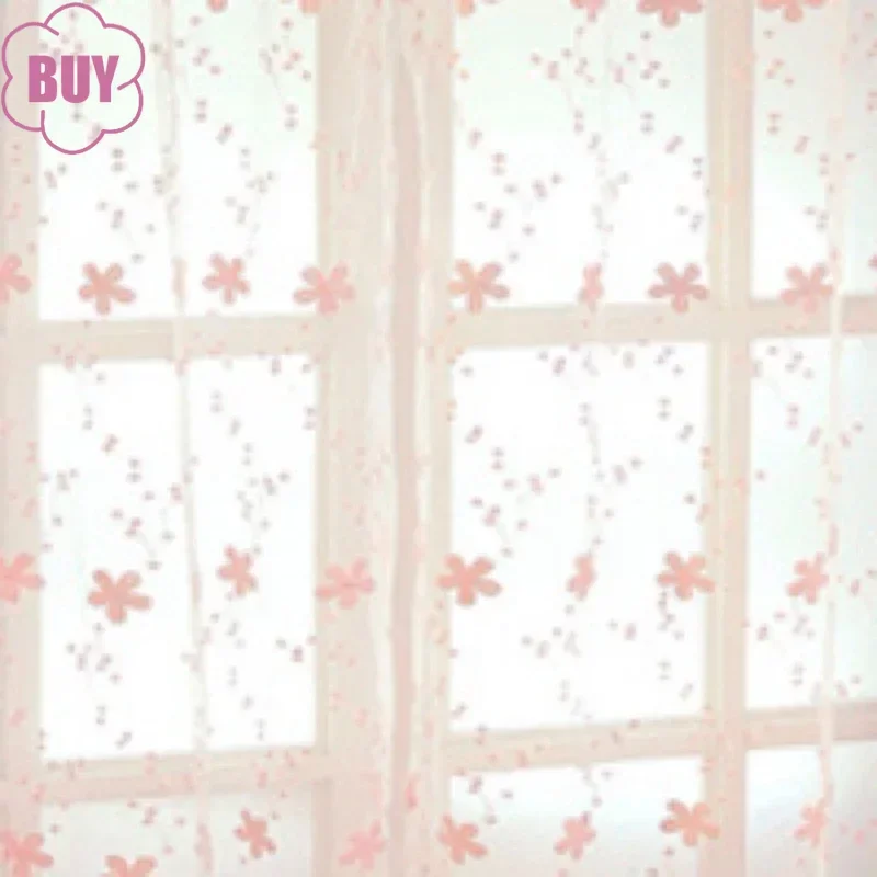 Pink Lace Screen Curtain Window Curtains for Living Room French Window Balcony Bay Window, Finished Partition Curtain