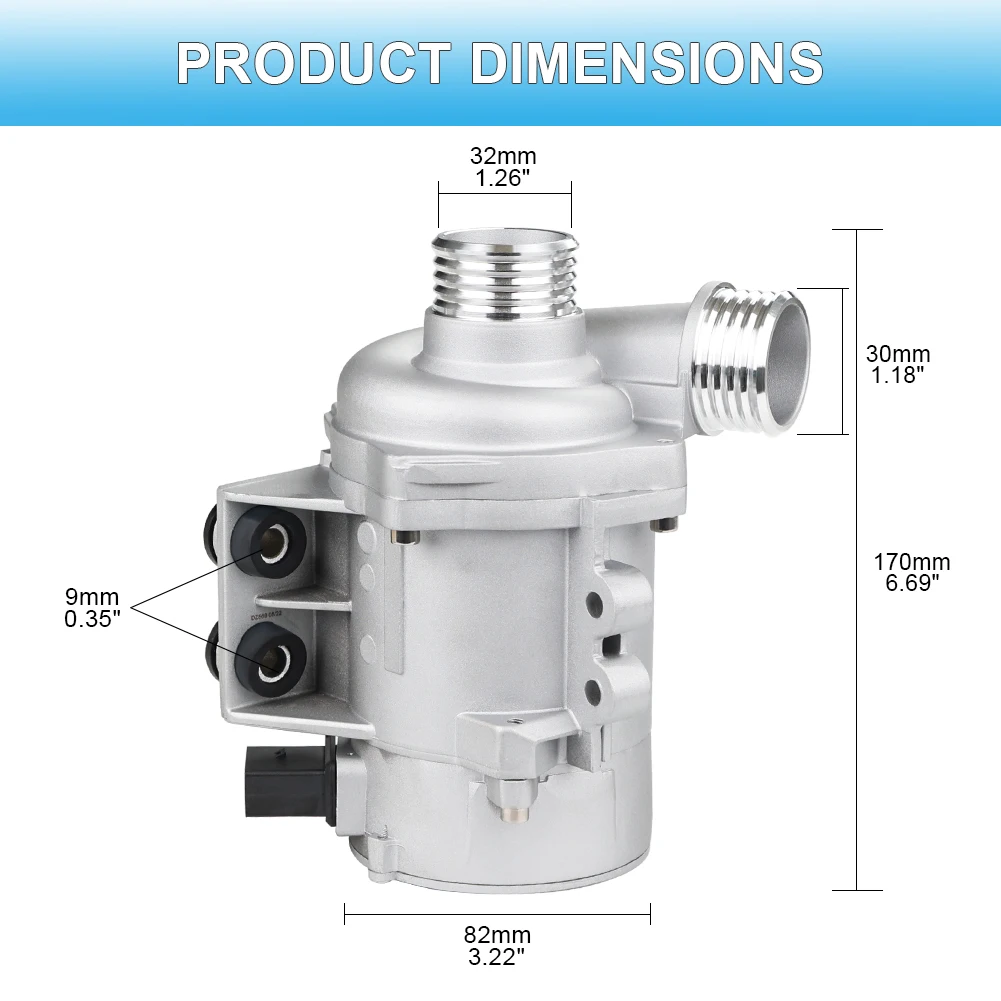 Compatible with Electric Engine Water Pump BMW Z4 X3 X5 325i 325xi 328i 328xi 525i 525xi 528i 528xi 11517586925 702851208