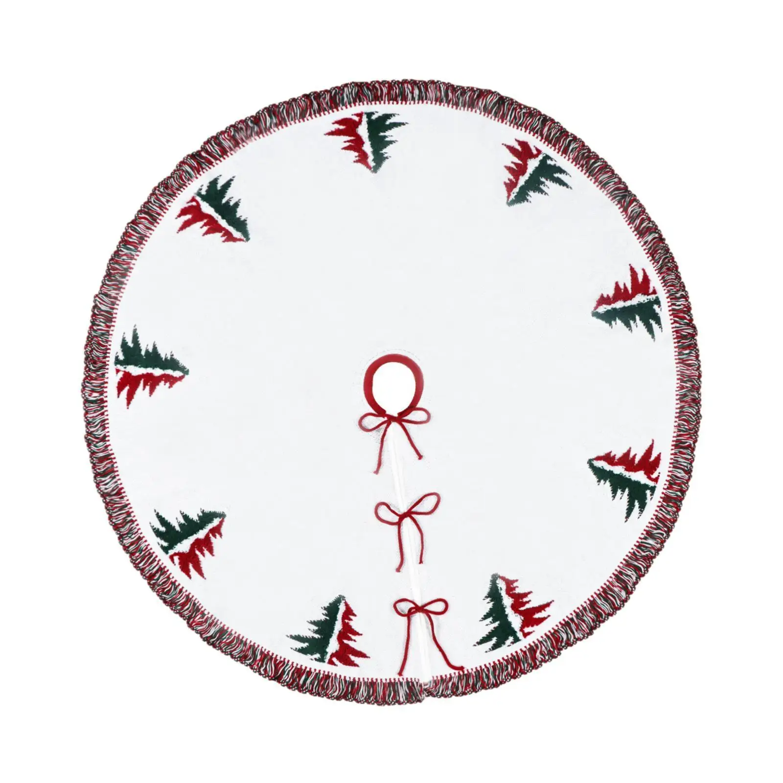 48 Inches Knit Tree Skirt Knitted Tree Skirt for Home Family Winter Outside