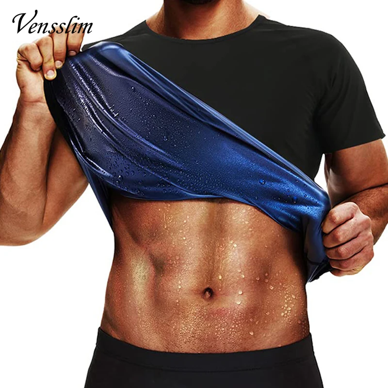 

Vensslim Men Sauna Sweat Suits Shirt Compression Weight Loss Hot Thermo Vest Slimming Gym Body Shaper Waist Trainer Trimmer Tops