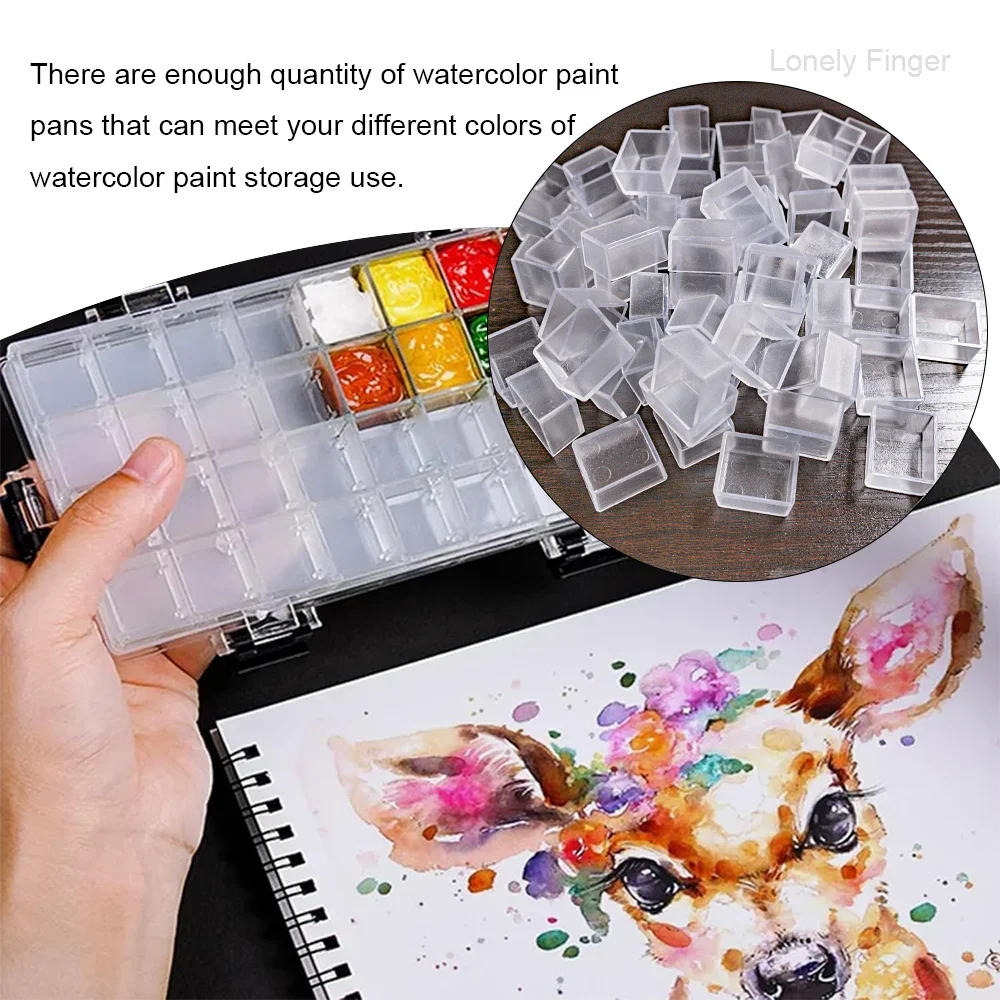 2 مللي مقالي ألوان مائية شفافة، 25/50 عبوة نصف مقالي فارغة علب ألوان مائية بلاستيكية لزيوت الألوان المائية لوحة أكريليك للسفر كاليفورنيا #5