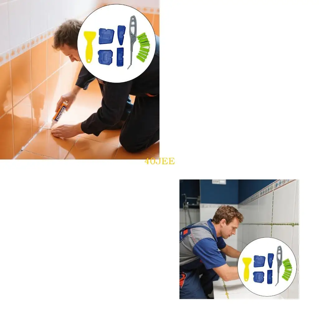 

40je 15pcs многоразовый силиконовый набор для инструментов Caulking для ванной комнаты кухонная раковина для кухни раковина