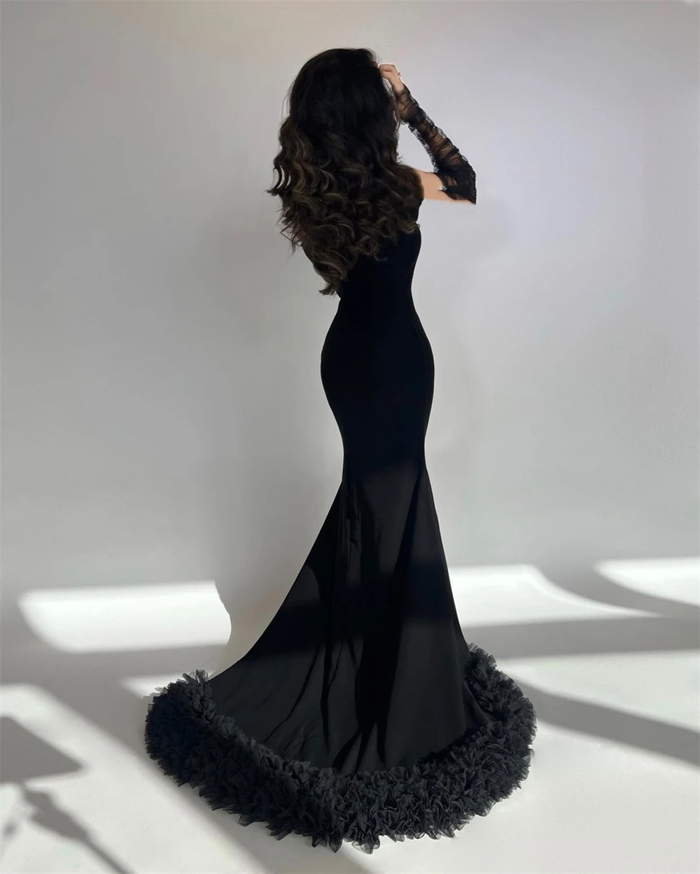 Customized Simple Strapless Sheath Party  Flowers Fold S Occasion Evening Gown vestido feminino    جديد في فساتين