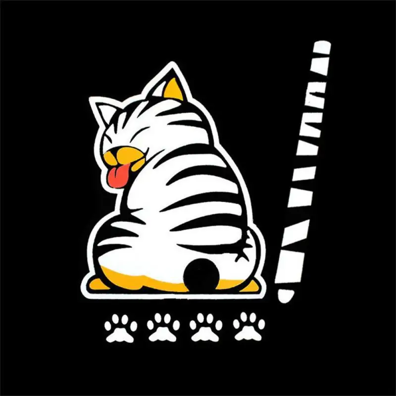 สติกเกอร์ปัดน้ำฝนสะท้อนแสงกระจกหลังสำหรับรถยนต์สติกเกอร์รูปแมวติดขอบท้ายรถอุปกรณ์ตกแต่งสติกเกอร์ประดับรถยนต์ใหม่
