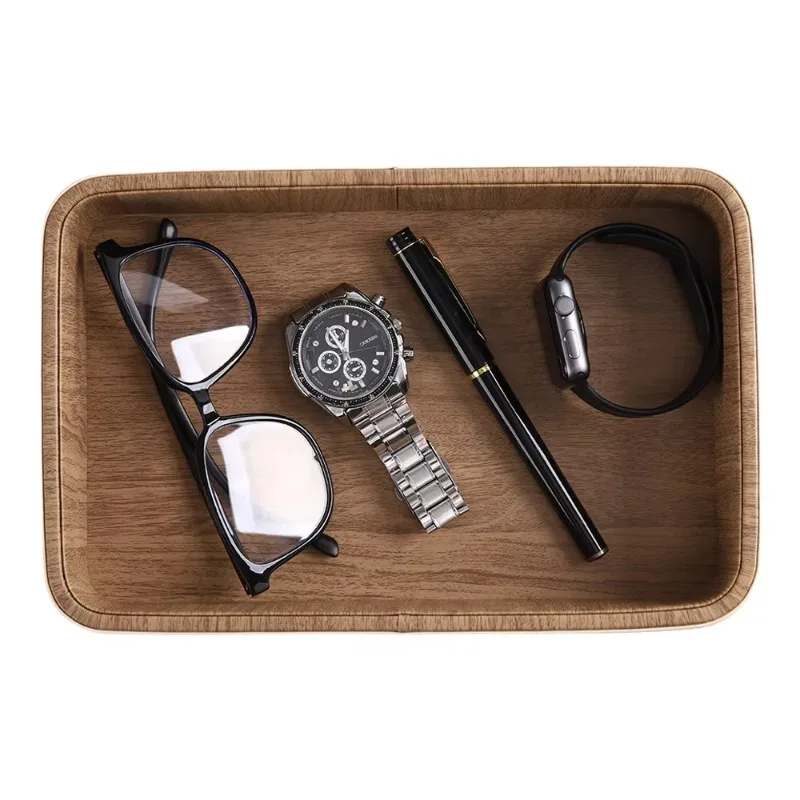 XMSJ Custom Foldable PU Leather Multi-functional Storage Organizer Valet Tray For Watches Jewelry Tools-Bathroom Living Room