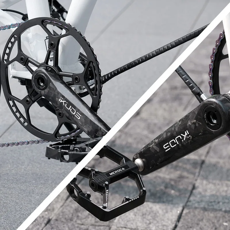 iKUOS 24mm Carbon crank 165mm 170mm with Spider For Brompton Folding bike 130bcd chainring Direct Mount 3 bolt Carbon Crank view 2
