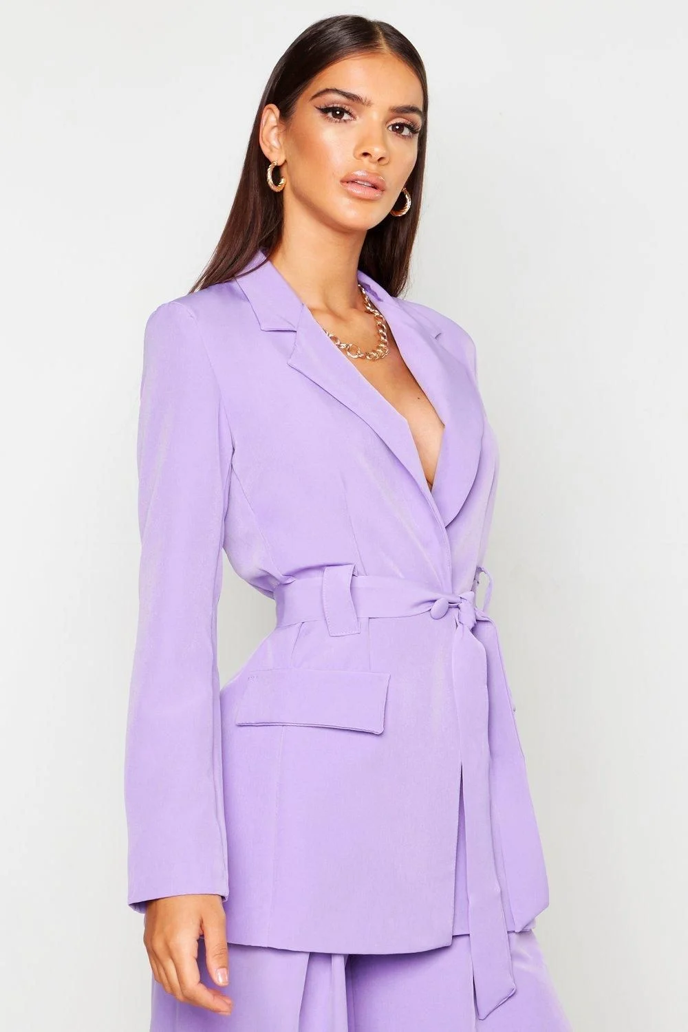 Sexy profundo decote em v elegante feminino ternos conjunto blazer com cinto + calças um botão causal diário formal baile de formatura vestido de noite personalizado